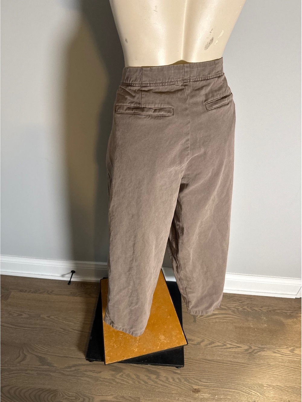 Per Una Women's Brown Cotton Cropped Pants Size US 14 / UK 18 - Picture 3 of 10